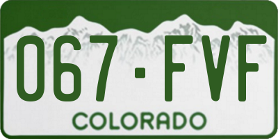 CO license plate 067FVF