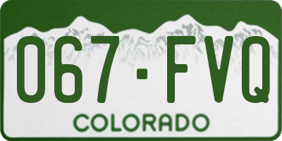 CO license plate 067FVQ