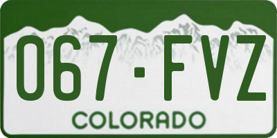 CO license plate 067FVZ