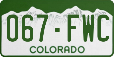 CO license plate 067FWC