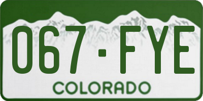 CO license plate 067FYE