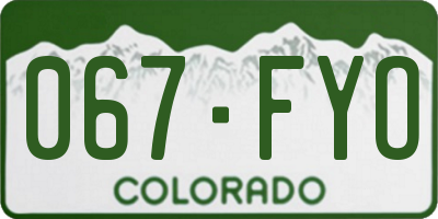 CO license plate 067FYO