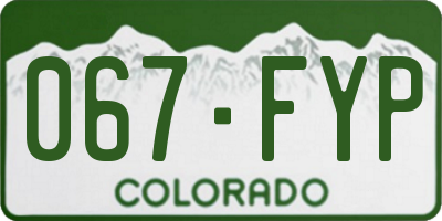 CO license plate 067FYP