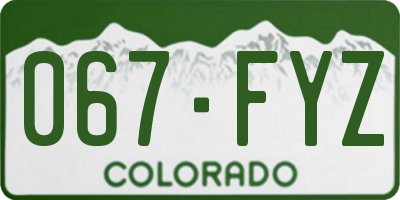 CO license plate 067FYZ