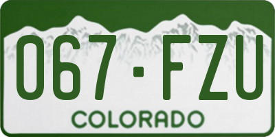 CO license plate 067FZU