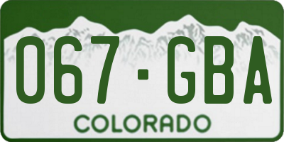 CO license plate 067GBA