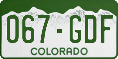 CO license plate 067GDF