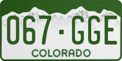 CO license plate 067GGE
