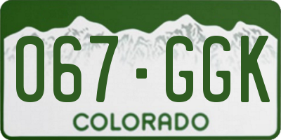CO license plate 067GGK