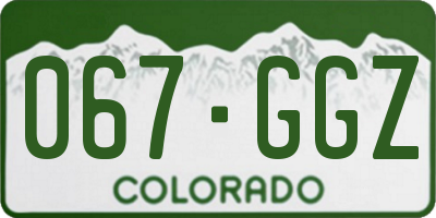 CO license plate 067GGZ