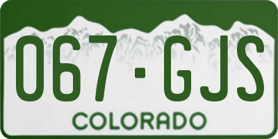 CO license plate 067GJS
