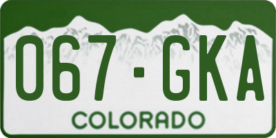 CO license plate 067GKA