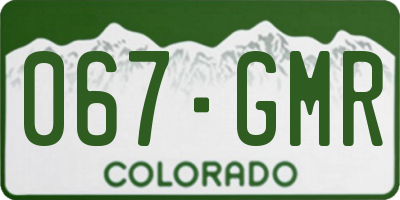 CO license plate 067GMR