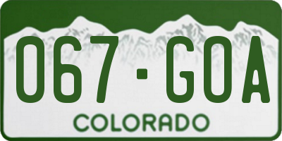 CO license plate 067GOA
