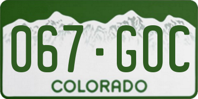 CO license plate 067GOC
