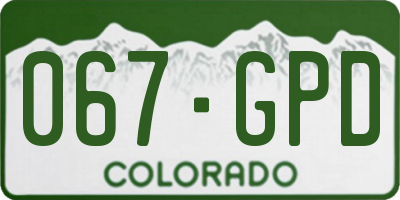 CO license plate 067GPD