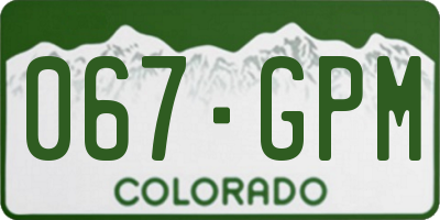 CO license plate 067GPM