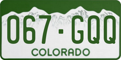 CO license plate 067GQQ