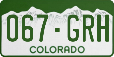 CO license plate 067GRH