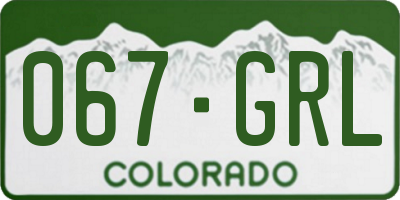 CO license plate 067GRL
