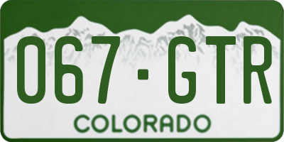 CO license plate 067GTR