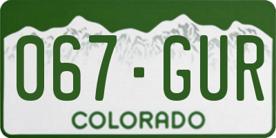 CO license plate 067GUR