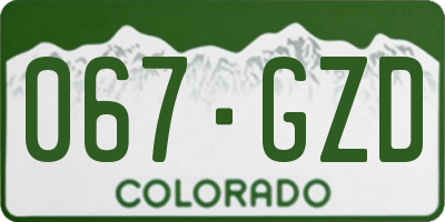 CO license plate 067GZD