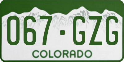 CO license plate 067GZG