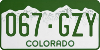 CO license plate 067GZY