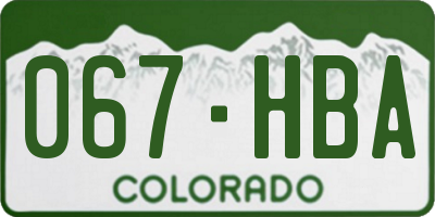 CO license plate 067HBA