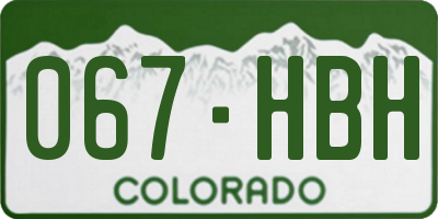 CO license plate 067HBH
