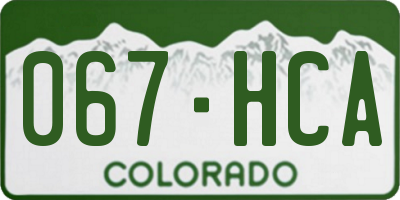 CO license plate 067HCA