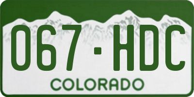 CO license plate 067HDC