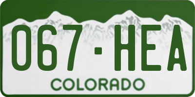 CO license plate 067HEA