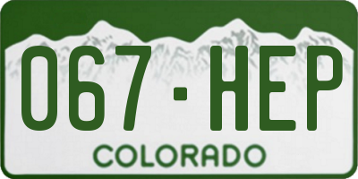 CO license plate 067HEP