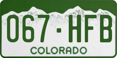 CO license plate 067HFB