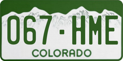 CO license plate 067HME