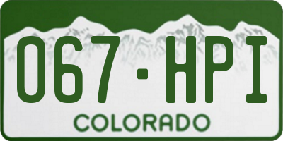 CO license plate 067HPI