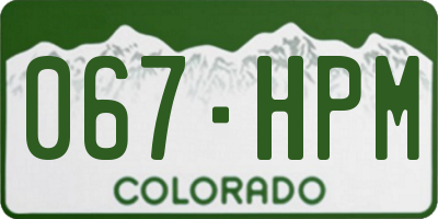 CO license plate 067HPM