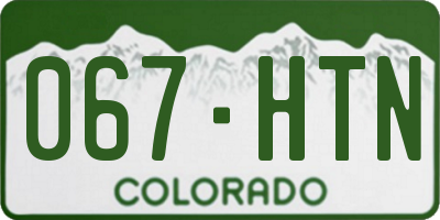 CO license plate 067HTN