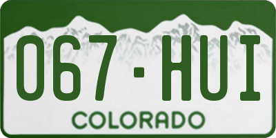 CO license plate 067HUI