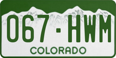 CO license plate 067HWM
