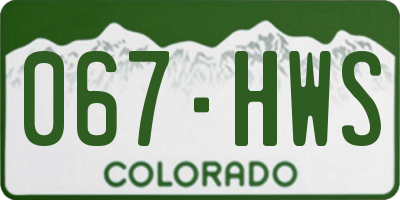 CO license plate 067HWS