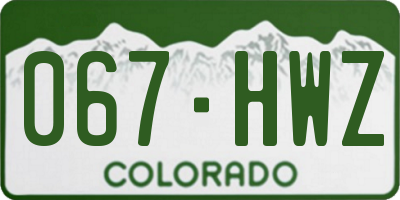 CO license plate 067HWZ