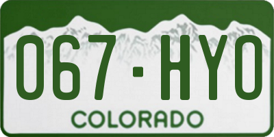 CO license plate 067HYO