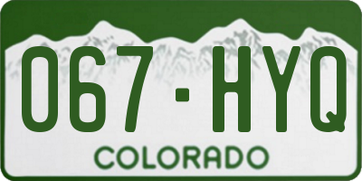 CO license plate 067HYQ