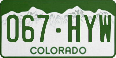 CO license plate 067HYW