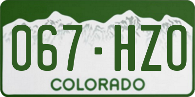 CO license plate 067HZO
