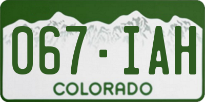 CO license plate 067IAH