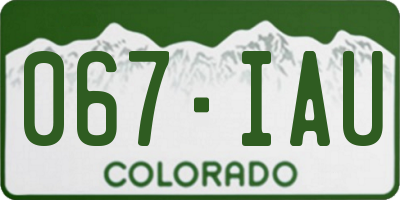 CO license plate 067IAU